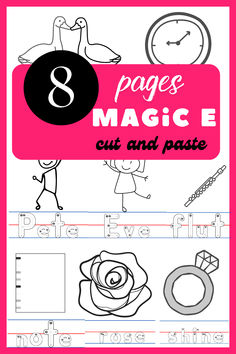 magic e worksheets Magic E, E Words, Reading Lessons, Digital Activities, Literacy Activities, A Classroom, Reading Activities, Cut And Paste, Writing Skills