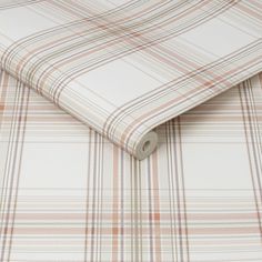 an orange and white plaid fabric