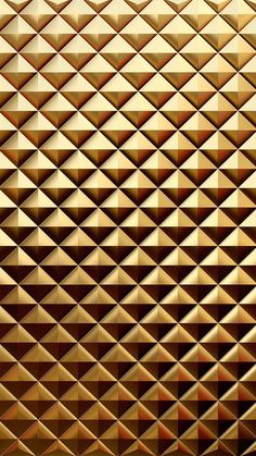 an abstract gold background with many different shapes and sizes, including triangles on the side