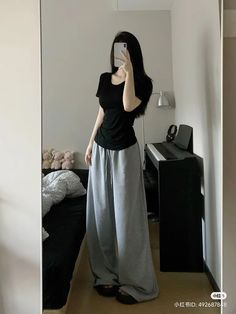 Korean Comfy Outfits, Comfy Korean Outfits, Comfy Trendy Outfits, Simple Casual Outfits, Cute Pajama Sets, Casual Day Outfits