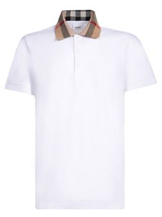 Burberry Polo Shirt, Burberry T Shirt, White Polo, Cotton Polo Shirt, Cotton Polo, White Beige, Check Pattern, Functional Design