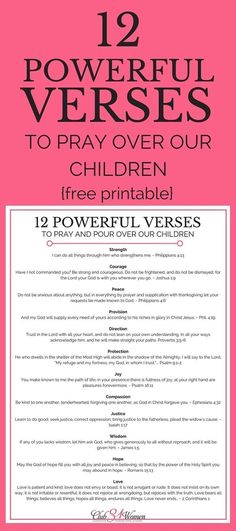 the front cover of twelve powerful verses to pray over our children