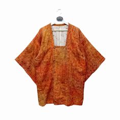 "Measurements are taken with the garment Manually. Condition: Pre-owned P-Pit to pit / chest L-Lenght S-Sleeve In inches\" Comment : (refer picture) Ask For More Details. Have a Good day! ATFL.Lab®" Long Sleeve Cotton Kimono With Natural Dye, Traditional Orange Long Sleeve Kimono, Traditional Long Sleeve Kimono With Natural Dye, Embroidery Japanese, Hoodie Streetwear, Have A Good Day, Lovely Colors, Japanese Traditional, Good Day