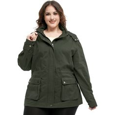 Our women's plus-size pure cotton workwear jacket - the ultimate combination of style and practicality. Constructed from high-quality cotton and designed with function in mind, this jacket features multiple pockets, adjustable cuffs, and a comfortable fit that allows for freedom of movement. The plus-size fit ensures that all body types can enjoy the functionality and style of this workwear jacket. Whether worn on the job or as part of your off-duty wardrobe, this jacket is sure to become a go-t Hooded Cotton Utility Jacket For Work, Cotton Hooded Jacket With Pockets For Work, Cotton Hooded Jacket With Multiple Pockets For Fall, Hooded Cotton Utility Jacket In Solid Color, Cotton Hooded Work Jacket With Pockets, Utility Style Hooded Jacket For Fall Workwear, Utility Hooded Jacket For Fall Workwear, Utility Hooded Jacket For Workwear During Fall, Solid Color Cotton Utility Parka