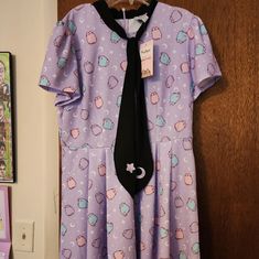 Brand New With Tags. Very Cute And Light Dress! Cute Fitted Purple Dress, Cute Fitted Purple Dresses, Cute Purple Short Sleeve Dress, Celestial Dress, Unique Vintage Dresses, Dresses Unique, Light Dress, Pusheen, Vintage Pink