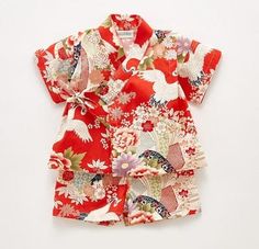 Colour 9 / 4T Summer Children Yukata Summer Cotton Sets With Kimono Sleeves, Cotton Sets With Kimono Sleeves For Summer, Multicolor Short Sleeve Kimono, Red Cotton Beach Sets, Red Cotton Beachwear Sets, Red Matching Set For Spring, Japanese Baby Clothes, Kids Kimono, Japanese Baby