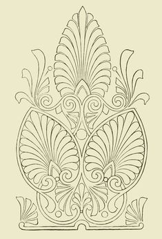 an ornate design with swirls and leaves