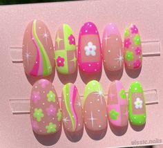 Mix And Match Nails, Match Nails, Hippie Nails, Pretty Gel Nails, Really Cute Nails, Nail Products