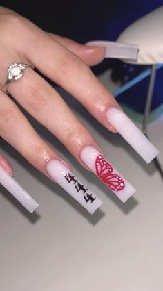 Virgo Nails Designs Short, Long Nail Ideas Square, Hood Nails, Gemini Birthday Nails, Simple Nail Art, Girly Acrylic Nails