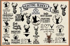 the hunting bundle includes deer, deer heads and other things that are available for purchase