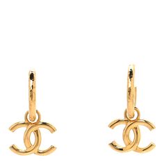 This is an authentic pair of CHANEL CC Hoop Drop Earrings in Gold. These stylish earrings feature s gold hoop with a Chanel CC logo pendant. Hoop Drop Earrings, Drop Earrings Gold, Stylish Earrings, Stylish Earring, Earrings In Gold, Cc Logo, Gold Drop Earrings, Gold Hoop, Earrings Gold