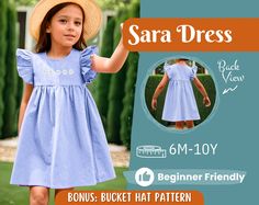 Design Dreams: Craft Whimsy and Wonder with Our Kids' Dress Patterns! Dive into the joy of crafting with our irresistibly cute and beginner-friendly sewing patterns! Create this adorable outfits for your little ones in just a few hours. The patterns are instantly available for download. 💝 Get more than 130 patterns and all our new patterns forever with our Whole Shop Bundle:  👉 www.etsy.com/listing/1728572165 Check all our Dresses here 👉 https://etsy.me/3JXbXml ∙ DETAILS ∙ ♡ Sizes: 6M, 9M, 1Y Toddlers Dress Pattern, Free Dress Sewingpatterns For Kids, Toddler Dress Free Pattern, Kids Dress Pattern, Toddler Dress Pattern, Pattern Summer Dress, Summer Dress Pattern, Toddler Dress Patterns, Sara Dress