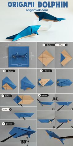 how to make an origami dolphin - step by step instructions for beginners