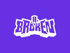 the word breaky written in white on a purple background