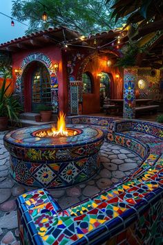 15 Stunning Mexican Patio Ideas For Your Home Moraccon Theme Patio, Mexican Doors Spanish Style, Talavera Backyard, Hacienda Style Patio, Mexican Patios, Mexican Outdoor Decor, Mexican Garden Ideas, Mexican Ranch House