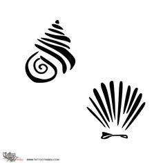 two black and white logos with different shapes