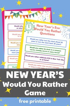 two new year's games with the text, would you rather have one?