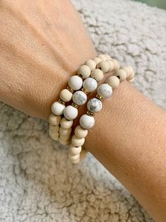 This Wood Stack Marble Bracelet set is the perfect accessory to add to your fall wardrobe. Lightweight and stylish, the beautiful colors of the stones make it a perfect transition piece from summer to fall. Wear them all together or separately for a timeless look that is sure to turn heads. Wood Stack, Marble Bracelet, Fall Wear, Summer To Fall, Fall Wardrobe, Autumn Summer, Bracelet Set, Beautiful Colors, Marble