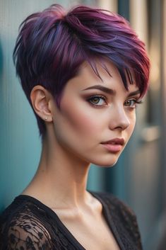 Short Hair Images, Textured Bob, Short Hair Pixie Cuts, Super Short Hair, Edgy Short Hair, Very Short Hair, Curly Hair With Bangs