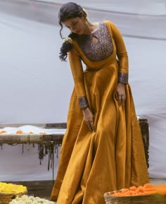 South Indian Party Wear Dresses, Traditional Saree Gowns Indian, Long Frock From Saree, Long Frocks Traditional Wear, Neck Design For Anarkali, Haldi Simple Outfit, Saree Frocks For Women, Wedding Function Dresses Indian, Long Frock With Saree