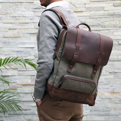 Otto Backpack Mens Backpack Fashion, Functional Interior, Waxed Canvas Backpack, Commuter Backpack, Backpack For Teens, Cute Backpacks, Leather Laptop, Leather Projects