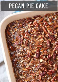 a casserole dish with pecans in it