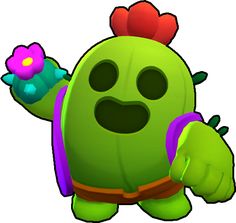 a green cartoon character with a flower in his hand