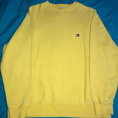 Vintage Tommy Hilfiger Sweater Crewneck Size Small Unisex Great Condition No Tags 90s Vintage Yellow Long Sleeve Sweater For Streetwear, Yellow Cotton Sweater For Streetwear, Yellow Sporty Sweater For Streetwear, Sporty Yellow Sweater For Streetwear, Yellow Crew Sweatshirt For Winter, Yellow Crew Neck Sweatshirt For Winter, Yellow Crew Neck Sweatshirt For Fall, Trendy Yellow Sweatshirt For Fall, Sporty Yellow Sweater For Fall