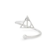 Sterling Silver Harry Potter Ring, Harry Potter Accessories, Deathly Hallows Symbol, Harry Potter Shop, Ring Wrap, Harry Potter Deathly Hallows, Harry Potter Jewelry, Harry Potter Magic, Silver Jewels