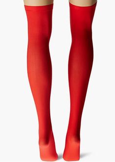 These officially licensed nylon elastic pull-on red thigh-high stockings with plastic Wonder Woman emblem and yellow ribbon are perfect for Halloween, cosplay, theme parties, watch parties and so much more! Shoes not included. Other costumes and accessories (tutus, corsets, masks) are sold separately on our page – subject to availability. One size fits adult standard (5'2" - 5'9" and 90-155 lbs.) Costumes typically run a little smaller than regular clothing sizes. Please purchase accordingly. Th Superhero Costume In Red For Comic-con, Red Thigh-high Tights For Party, Red Stretch Thigh-high Hosiery, Red Fitted Cosplay Costume For Comic-con, Trendy Red Thigh-high Stockings, Thigh High Stockings, Yellow Ribbon, Watch Party, Theme Parties