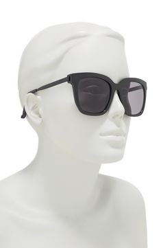 A large, oversized pair of square shaped sunnies add edginess to any outfit. 54-19-145mm (eye-bridge-temple) 100% UV protection Plastic lens Plastic frame Imported Casual Square Sunglasses For Everyday, Everyday Shield Sunglasses With Tinted Square Frame, Everyday Square Frame Shield Sunglasses With Uv Protection, Everyday Square Frame Shield Sunglasses With Tinted Lenses, Trendy Gray Square Frame Sunglasses, Trendy Matte Black Square Frame Sunglasses, Casual Black Square Sunglasses, Casual Black Square-shaped Sunglasses, Trendy Matte Black Shield Sunglasses With Square Frame