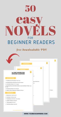 the 50 easy novels for beginners to use on your ipad or ipod, with text overlay