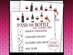 wine tasting pass the bottle printable party game