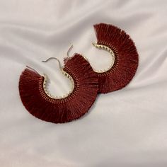 Brand New And Never Worn Burnt Orange/Red Fringe Earrings With Gold Accents; Purchased At A Local Boutique; Smoke Free And Pet Free Home Red Fringe, Local Boutique, Gold Accent, Fringe Earrings, Accent Colors, Orange Red, Gold Accents, Burnt Orange, Color Orange