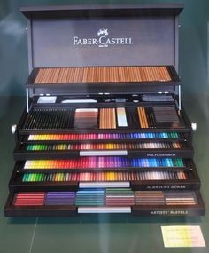 the faber castel color set is on display