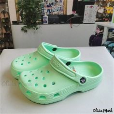 Olivia Mark - Carlochi Perforated Loafers Couple Running, Silver High Heels, Shoe Sole, Comfortable Flats, Terry Cloth, Olivia Mark, Back Strap, High Heel Sandals, Mint Green