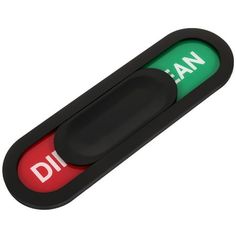 a red and green button with the word dii on it's side is shown