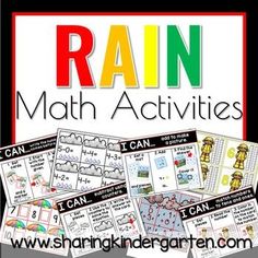 rain math activities with pictures and text