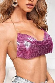 Sequin Backless Cropped Top - SHExFAB Cute Party Outfits, Tube Top Bra, Crop Top Summer, Party Outfits For Women, Party Women, Summer Crop Tops, Womens Tops Summer, Top Summer, Bra Lingerie