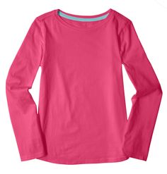 Girls Long Sleeve T-shirt in Raspberry | Primary.com Fall Winter Capsule Wardrobe, T Shirt Long Sleeve, Winter Capsule Wardrobe, Long Sleeve Kids, Pink Tshirt, Shirt Long Sleeve, Girls Long Sleeve, Shirt Ideas, Capsule Wardrobe