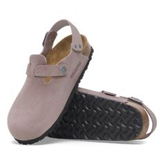 Tokio Suede Leather Faded Purple | BIRKENSTOCK Birkenstock With Back Strap, Birkenstock Tokio, Boys Sandals, Swag Shoes, Shoe Insoles, Fall Aesthetic, Girls Sandals, Eva Sole