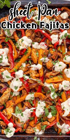 sheet pan chicken fajitas with ranch dressing