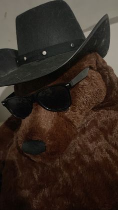 djungelskog soft toy with cowboy hat and sunglasses on Djungelskog Wallpaper, Djungleskog Icon, Djungelskog Bear Aesthetic, Djungelskog Aesthetic, Ikea Djungelskog, Stuffed Animal Bear Aesthetic, Ikea Bear Plush, Djungelskog Bear, Ikea Bear