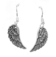 Genuine 925 Sterling Silver Angel Wing Dangle Drop Kidney Wire Back Earrings Beautifully crafted and well designed Hypoallergenic and nickel free. A symbol of good luck or protection against evil, or symbolize hope, enlightenment, guidance and protection Wing Size: 25mm Kidney wire backs for comfort and security when worn Great for gifts too! All items come with a gift box. 30-day money back guarantee. PROPERLY STAMPED & MARKED 925 PICTURES ENLARGED TO SHOW DETAILS. Symbolic Silver Earrings With Ear Wire, Handmade Silver Wing-shaped Earrings, Symbolic Sterling Silver Drop Earrings, Symbolic Sterling Silver Earrings With Oxidized Finish, Symbolic Earrings With Oxidized Finish For Gift, Silver Symbolic Hypoallergenic Earrings, Silver Hypoallergenic Symbolic Earrings, Silver Wing-shaped Earrings, Elegant Nickel-free Wing-shaped Jewelry