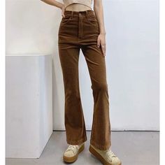 Lizakosht Corduroy Velvet Women Autumn Winter Long Pants Brown Black Casual Elegant Female Ladies Trousers Size(CM) Length Waist Hip S 98 62 87 M 101 66 91 K 104 70 95