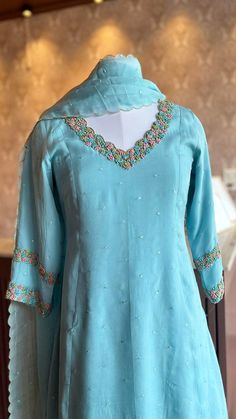 Handwork Design For Kurti, Suit Neck Embroidery Designs, Latest Embroidery Designs For Suits 2023, Latest Dress Neck Designs Pattern, Embroidery Designs For Anarkali, Neck Work For Kurtis, Hand Work Kurti Designs Latest, Latest Salwar Designs