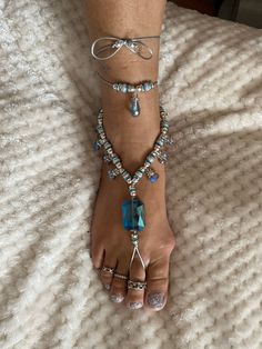 The blue stones shimmer different colors along with clear crystal rondel seems on a silver nylon cord! Atlantic Beach, Beautiful Water, Water Blue, Blue Stones, Anklet Jewelry, Blue Water, Blue Stone, Clear Crystal, Blue And Silver