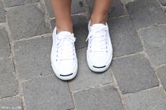 Trini | Converse Jack Purcell white sneakers Weather Clothes, Pf Flyers, Fashion 2016, Wood Wood, 2016 Fashion, Summer Clothes, White Shoes