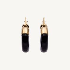 Black onyx and 14k yellow gold earring. Total weight: 4.86g Classic 14k Gold Hoop Earrings For Evening, Black Pierced Earrings In Fine Jewelry Style, Black Hoop Jewelry For Formal Occasions, Classic Black Hoop Earrings For Formal Occasions, Classic Black Enamel Earrings For Formal Occasion, Modern Black Hoop Earrings For Formal Occasions, Formal Black Hoop Jewelry, Modern Black Enamel Earrings For Formal Occasions, Classic Onyx Earrings For Evening