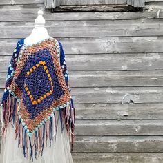 Found Things Art Jackets & Coats | Artisan Poncho Boho Custom Made Crochet Shawl - Poshmark Hand Knitted Blue Shawl One Size, Traditional Blue One-size Poncho, Traditional Blue Poncho, Blue Bohemian Handwoven Shawl, Handmade One Size Shawl Cape, Handmade One-size Shawl Cape, Handmade One-size Fall Cape, Handmade One-size Cape For Fall, Handmade One Size Cape For Fall